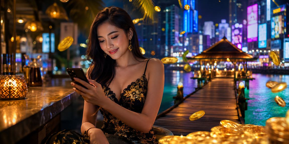 Pemain poker menggunakan telefon mudah alih di Kuala Lumpur untuk bermain dalam talian di pvl88